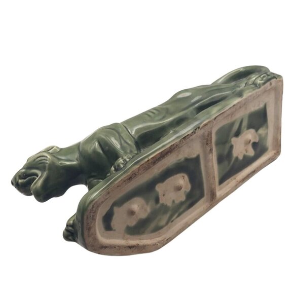 Vintage Olive Green Stalking Panther TV Lamp Planter Ceramic MCM #1426 - Picture 6 of 8